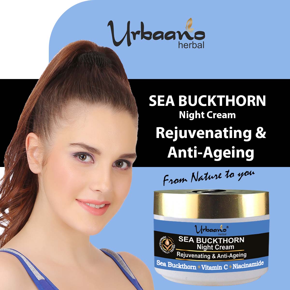 Sea Buckthorn Night Cream for Glow, Lighten, Youthful Firm Skin