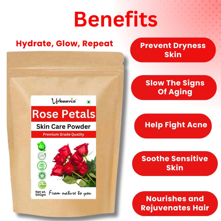 Rose Petal Powder Triple Filtered Natural Pure for Skin and Hair