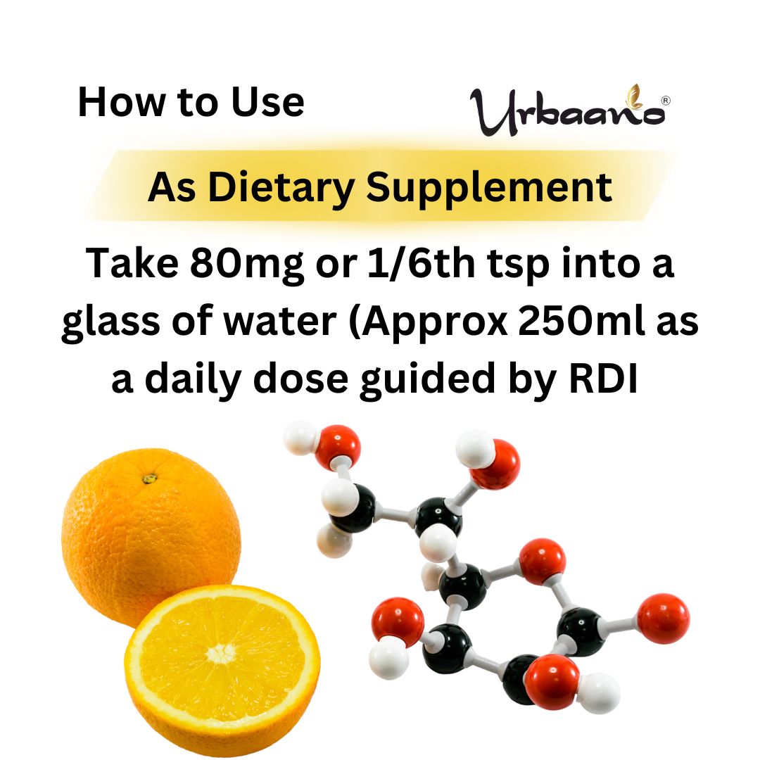 L-Ascorbic Acid (Vitamin C Powder) DIY for Making Serum, Soap, Cream, Lotion & Face wash For Face, Skin & Body