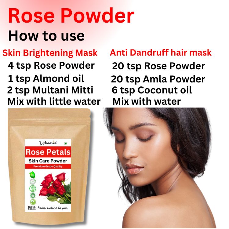Rose Petal Powder Triple Filtered Natural Pure for Skin and Hair