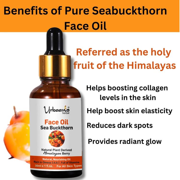 Radiant Glow Sea Buckthorn Face Oil, Natural Vitamin & Omega Rich Brightening | Himalayan Berry Face Oil