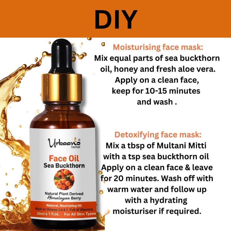 Radiant Glow Sea Buckthorn Face Oil, Natural Vitamin & Omega Rich Brightening | Himalayan Berry Face Oil