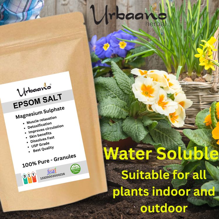 Epsom Salt Crystal for Plants Growth Natural Magnesium Sulphate Fertilizer, Relieves Aches & Pain
