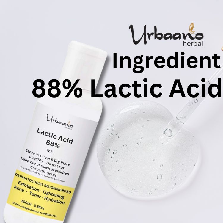Lactic Acid 88% (AHA Exfoliant) for making DIY Skincare Face Toner, Serum, Soap, Lotion & Cream