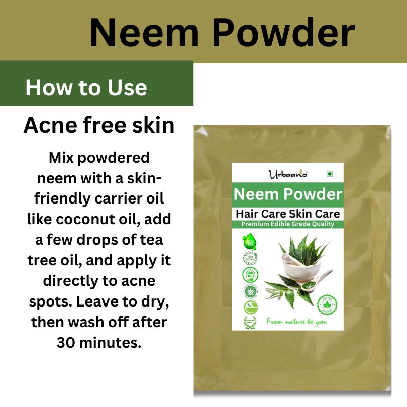 Pure Natural Neem Leaf Powder Food Grade for Face Pack, Hair & Skincare
