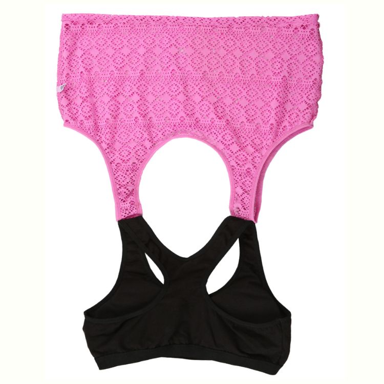 Women Summer Crop Top with attached Padded Bra for Skirts, Jeans, Pants