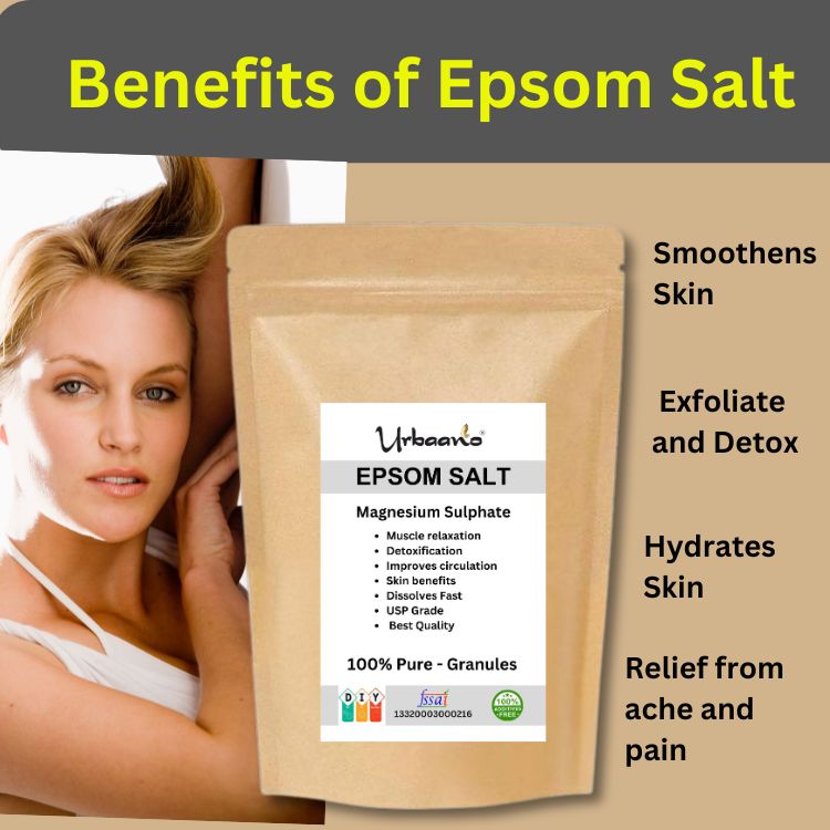 Epsom Salt Crystal for Plants Growth Natural Magnesium Sulphate Fertilizer, Relieves Aches & Pain