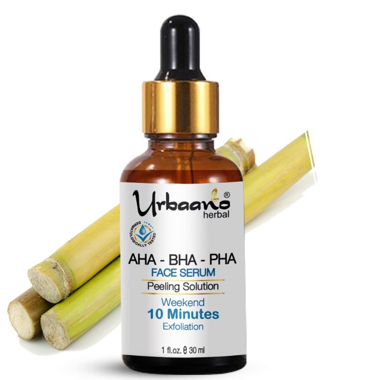 urbaano herbal aha face serum for insta peel and glow 10 minutes for men and women