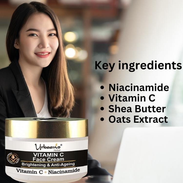 Vitamin C Brightening Cream, Face Moisturizer for Glowing & Smooth, Soft Skin