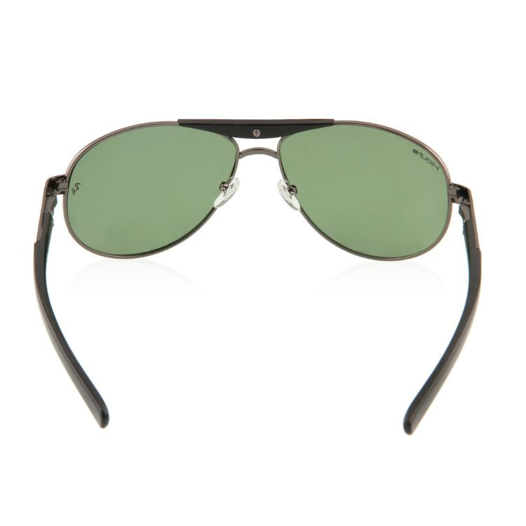 Unisex Green Lens & Gunmetal-Toned Aviator Sunglasses with UV Protected Lens