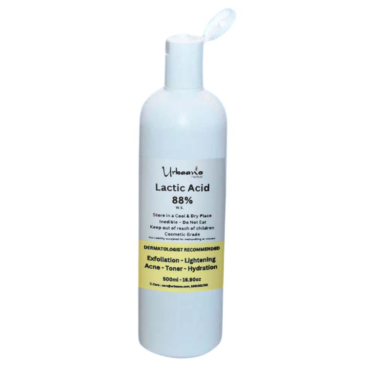Lactic Acid 88% (AHA Exfoliant) for making DIY Skincare Face Toner, Serum, Soap, Lotion & Cream