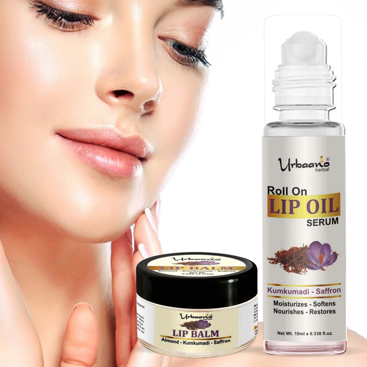 Lip Oil Serum & Lip Balm Combo Kumkumadi Hydrates, Moisturizes Lips