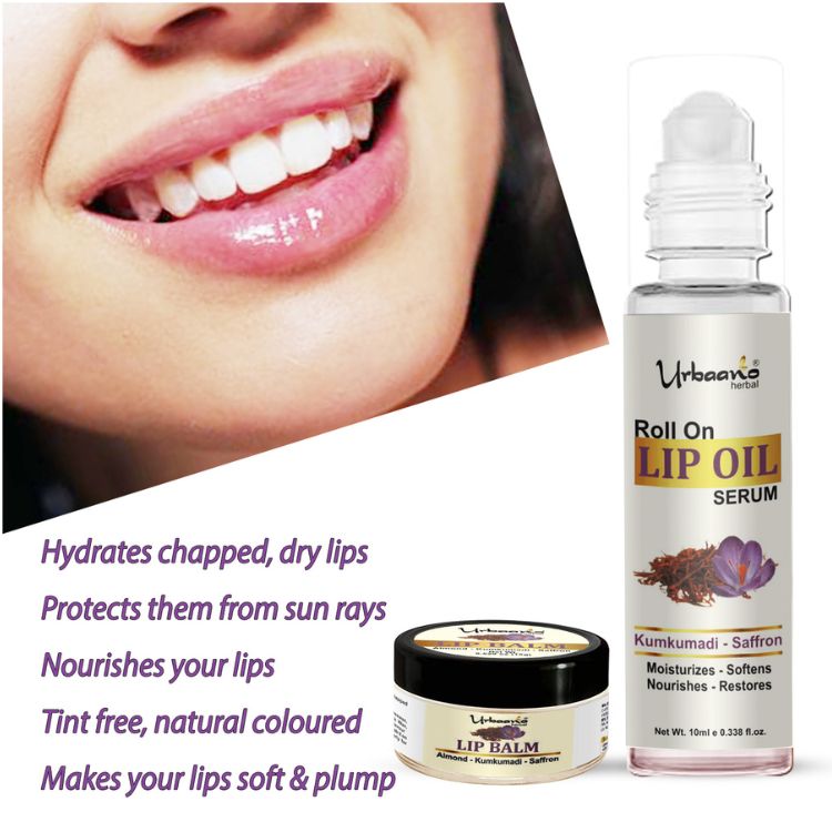 Lip Oil Serum & Lip Balm Combo Kumkumadi Hydrates, Moisturizes Lips