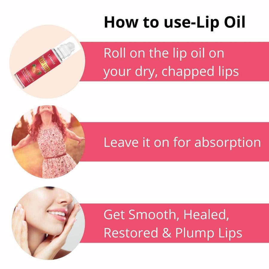 Lip Oil Serum & Lip Balm Combo |Tint free Strawberry Hydrates, Softens, Restores Natural Colour