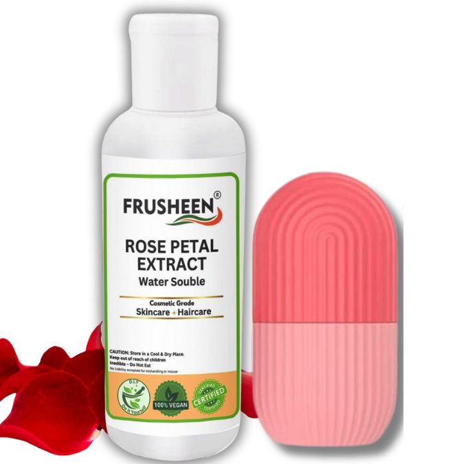 Premium Rose Liquid Extract with Ice Roller Massager Skin Care Kitchen Tool
