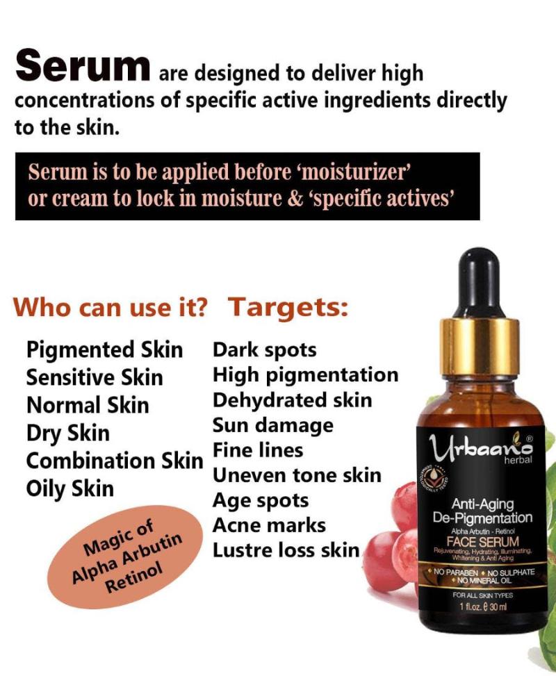 Vitamin C 20% , Alpha Arbutin White Face Serum Retinol & Niacinamide for De Pigmentation