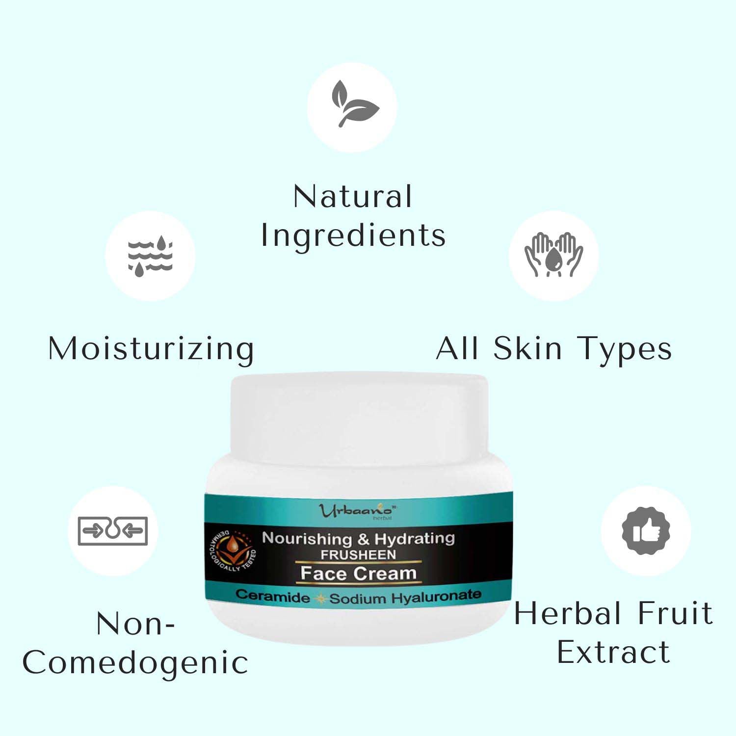 urbaano herbal frusheen face cream is sulphate, paraben, mineral oil free, only natural safe ingredient