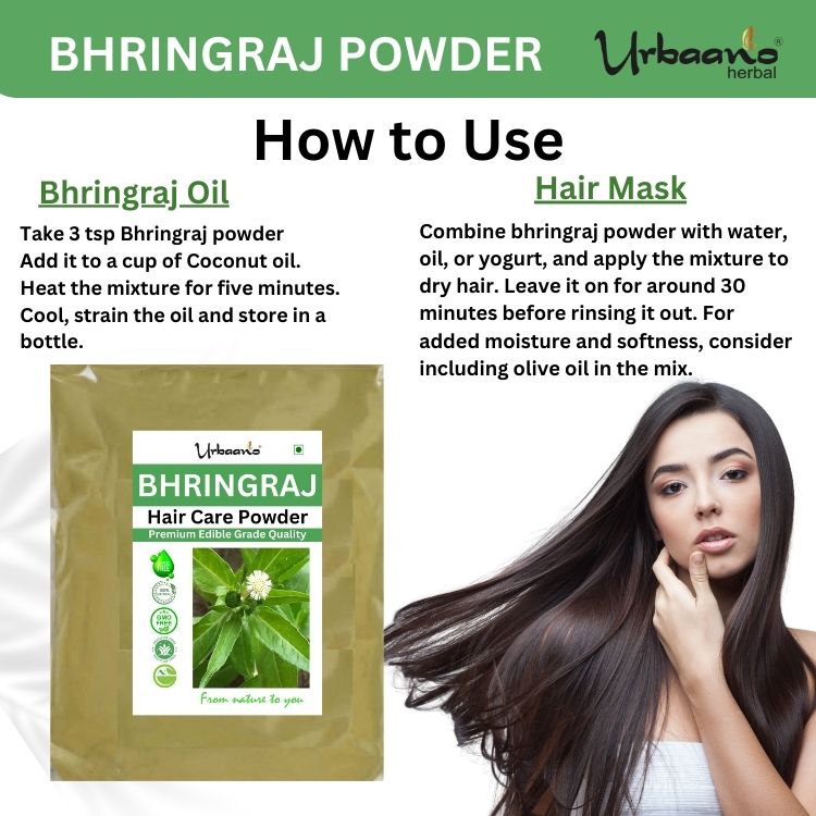 Fine Organic Bhringraj Powder, Eclipta alba for Hair Growth, Hair Mask