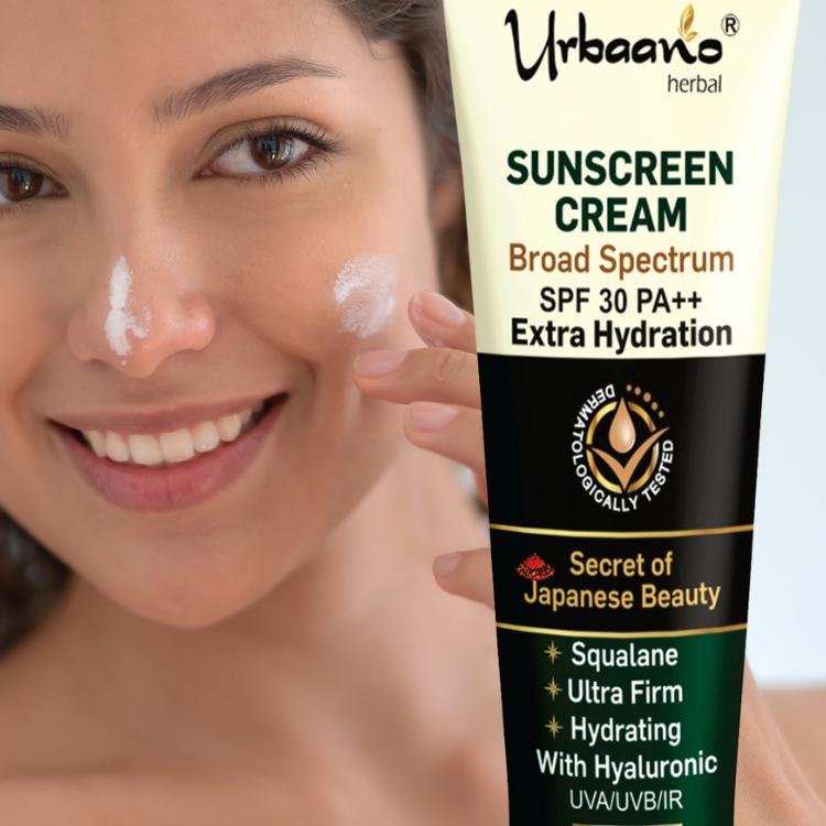urbaano herbal japanese skincare beauty hydrated, nourishing facial kit, suncream broad spectrum hydrating spf30PA++ ultra firm, bright sun protected skin