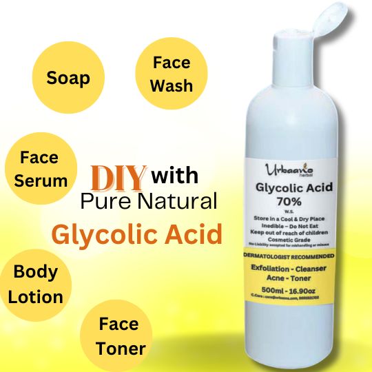 Glycolic Acid 70%, Anti Acne (AHA Exfoliant) for Cleansers, Toner, Creams, Masks Making