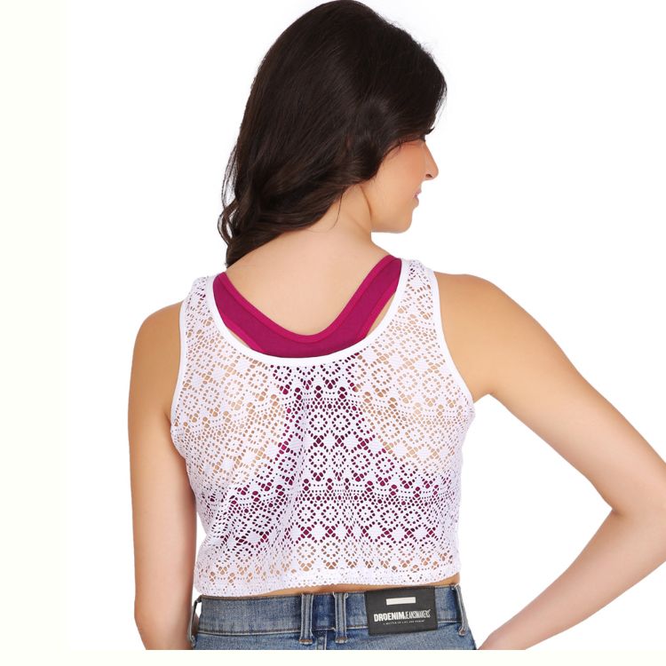 Summer Collection Women Crop Top with attached Padded bra for skirt, jeans, pants