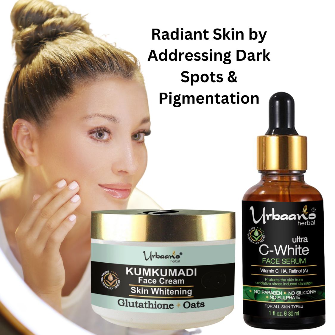 De-Pigmentation & Brightening Skin Care Combo Vit C, Retinol, Glutathione, Kojic