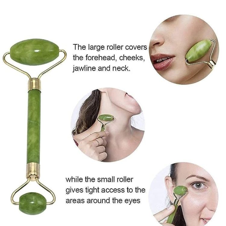 Anti Ageing Facial Massager Jade Roller & Gua Sha and Bath Body Brush Scrubber Soap Dispenser Skincare Tool