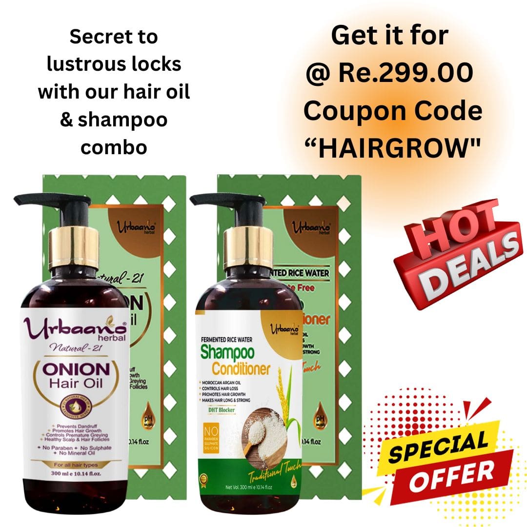 urbaano herbal hair care kit hot deal  special offer Hair growth oil & rice shampoo sulphate free