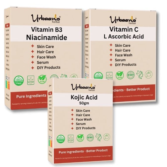 Niacinamide, Kojic Acid & L-Ascorbic Acid for Making DIY Skin Care Serum, Cream, Lotion & Face wash