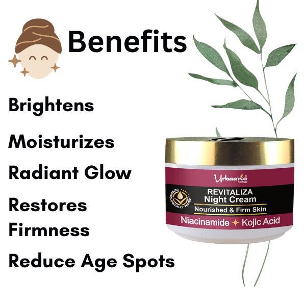 urbaano herbal skincare beauty facial kit, night cream  for nourished firm skin with kojic acid & niacinamide