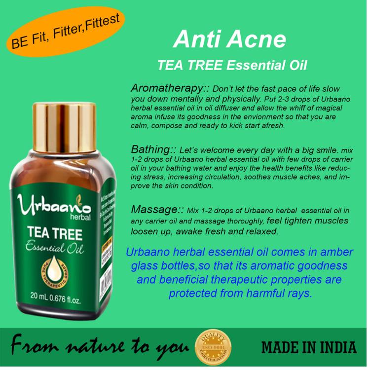urbaano herbal tea tree aromatherapy essential oil  for acne prone skin