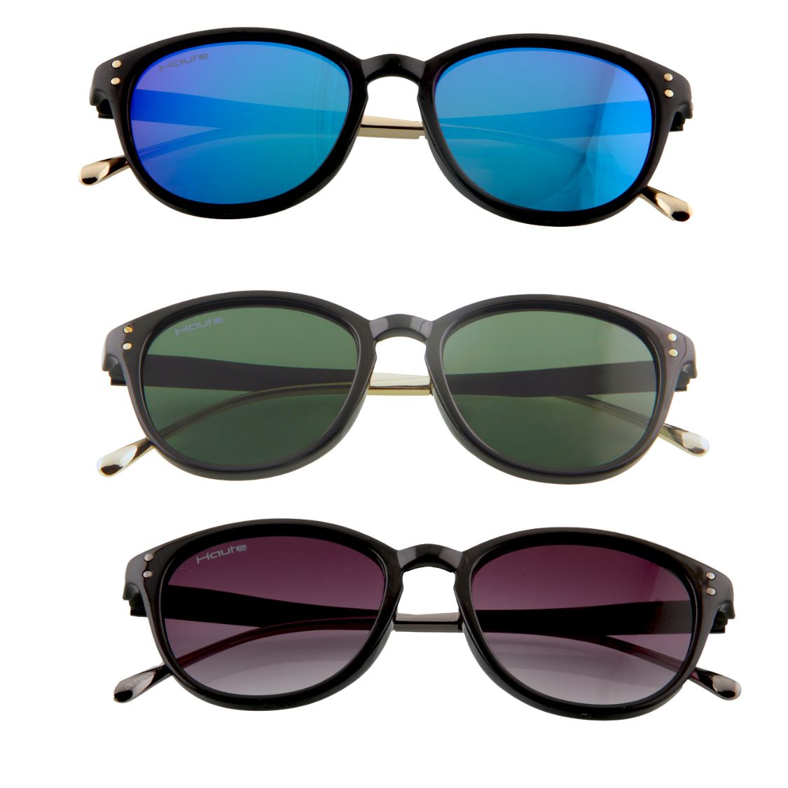 Polarized, UV Protection Green, Blue, Purple Wayfarer Cateye Sunglasses for Men & Women