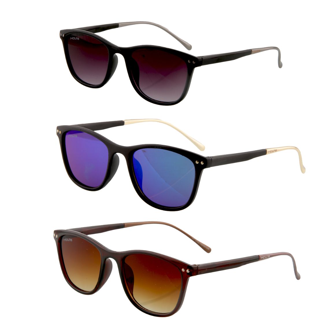 Polarized, UV Protection Brown, Blue, Purple Wayfarer Sunglasses Fashionable for Men & Women