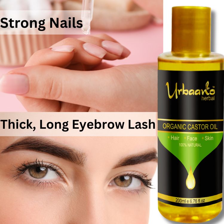 Cold Pressed Organic Castor Oil for Hair Growth, Moisturising Dry Skin, Strong and Long Nails, Eyelash