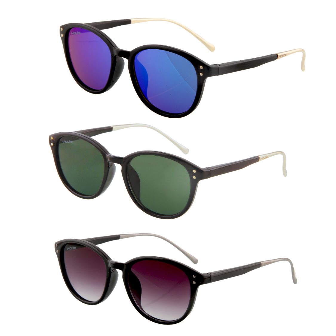 Polarized, UV Protection Green, Blue, Purple Wayfarer Cateye Sunglasses for Men & Women