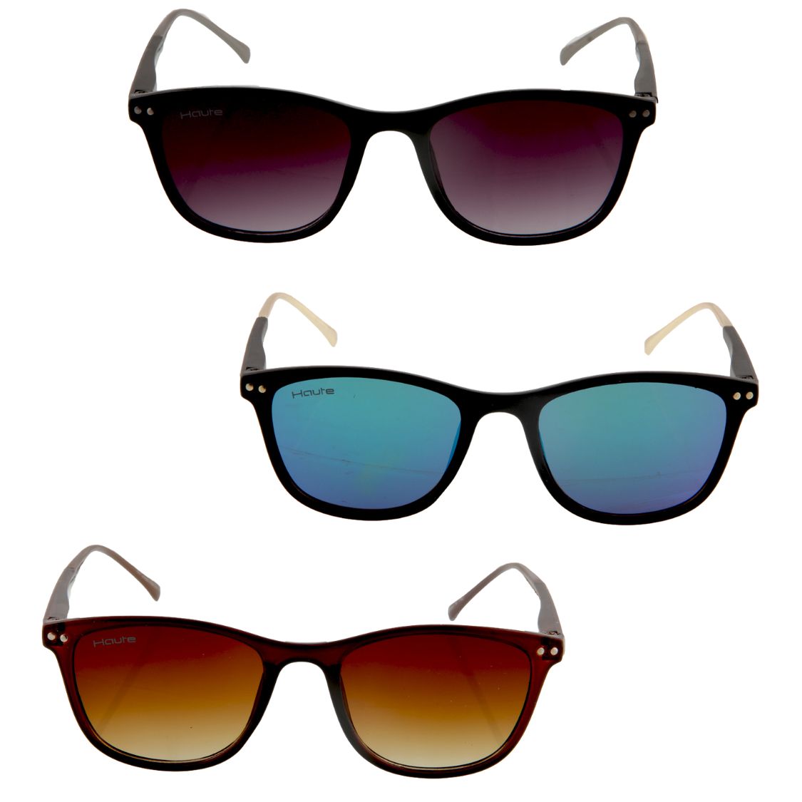 Polarized, UV Protection Brown, Blue, Purple Wayfarer Sunglasses Fashionable for Men & Women