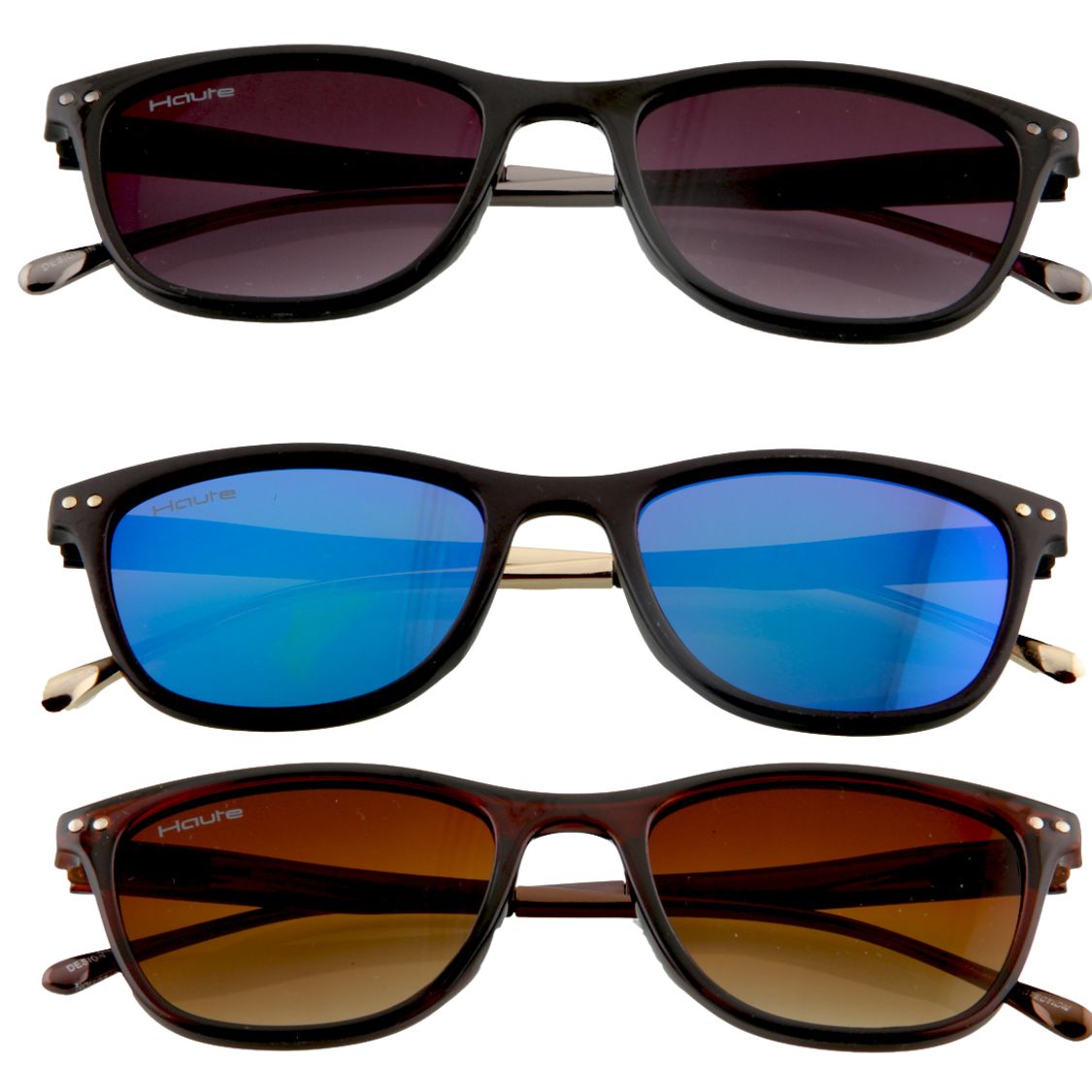 Polarized, UV Protection Brown, Blue, Purple Wayfarer Sunglasses Fashionable for Men & Women