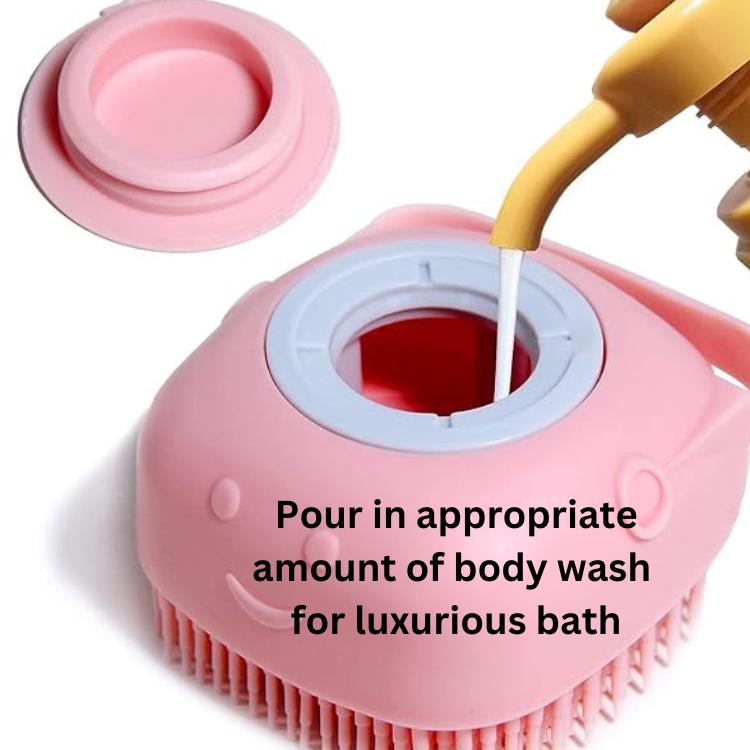 Soft Massage Bath Body Brush Scrubber, Soap Dispenser, Skin Care Tool