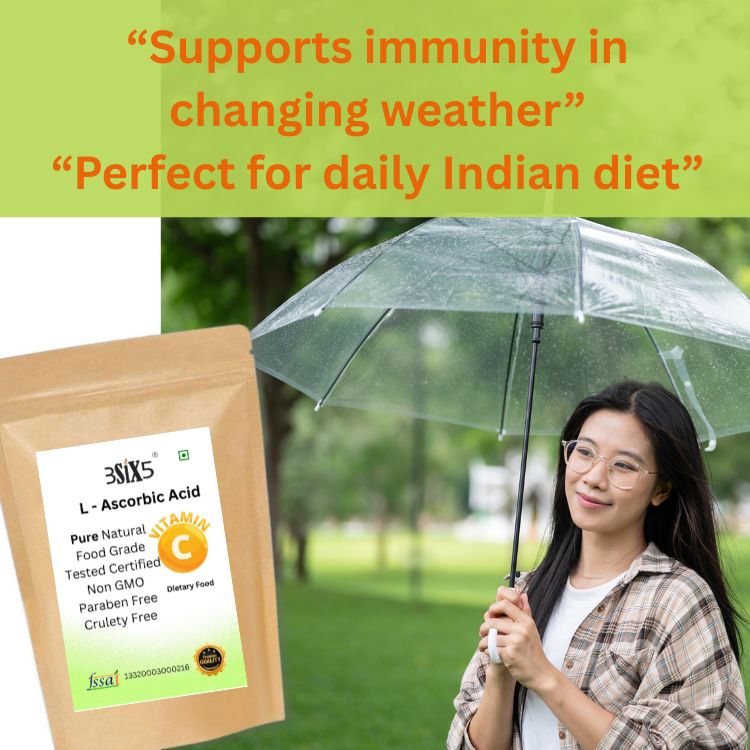 3SIX5 L Ascorbic (Vitamin C) Supplement for Immunity Booster, Skin Glow