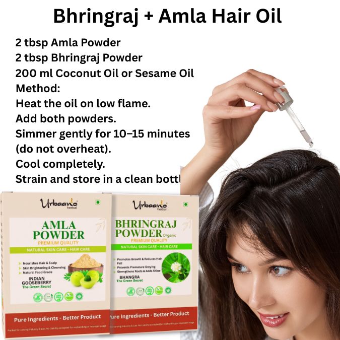 Organic Bhringraj & Amla Powder Combo for Hair Care