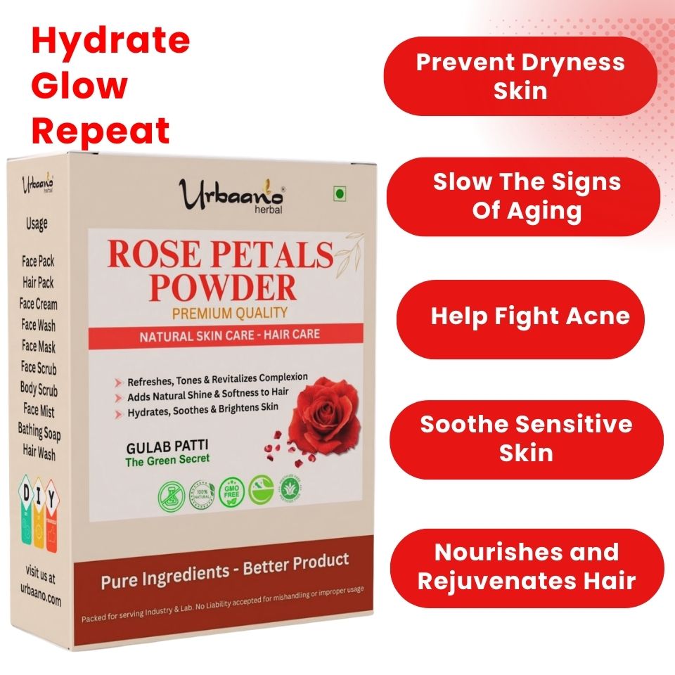 Rose Petal Powder Triple Filtered Natural Pure for Skin and Hair