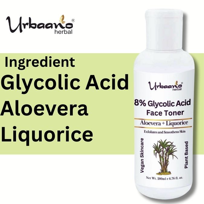 8% Glycolic Acid Face Toner for Glowing Skin, Pore Tightening Multi-Functional Exfoliating Alcohol Free
