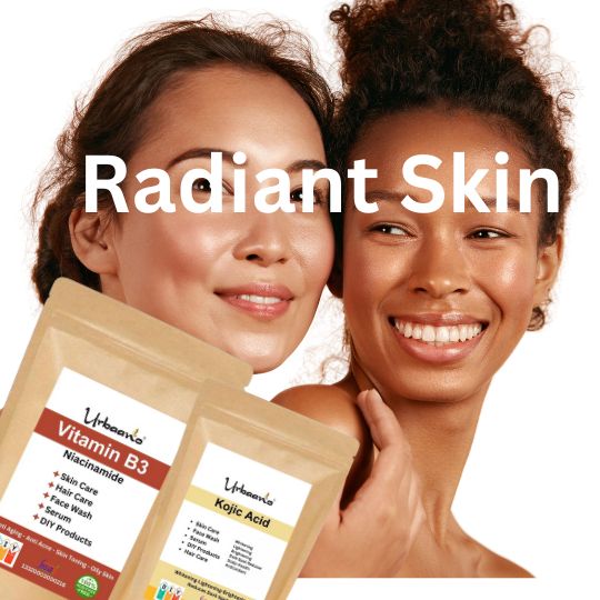 Niacinamide (Vitamin B3) and Kojic Acid Powder Face Serum, Soap, Pack for Bright, Glowing Skin