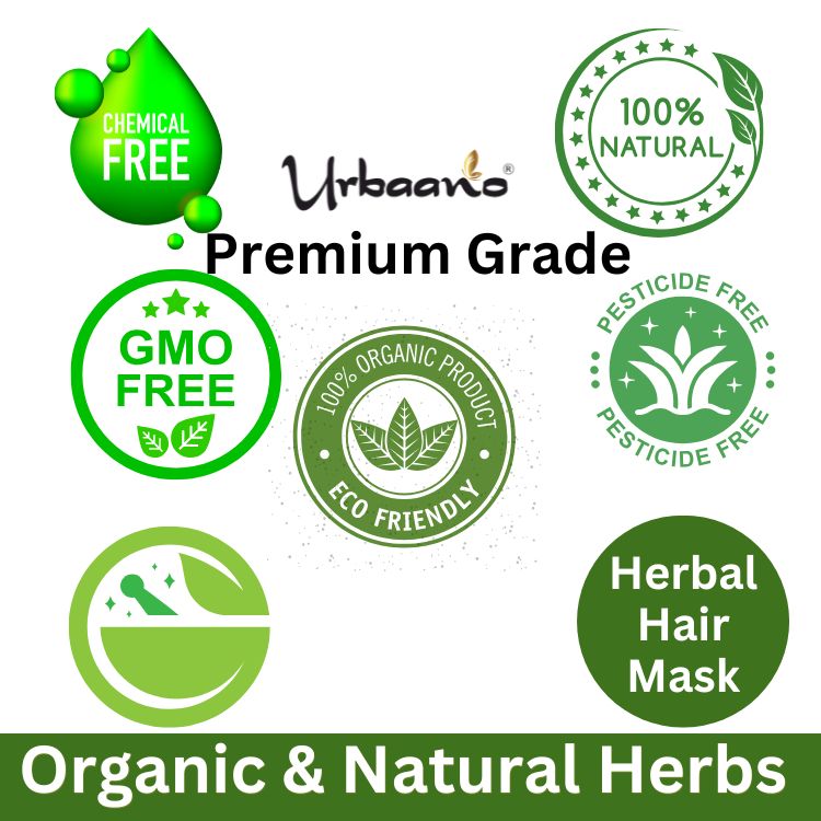 Natural Hair Growth Mask, Set 6 Herbal Powder - Amla, Reetha, Shikakai, Neem, Organic Bhringraj, Hibiscus