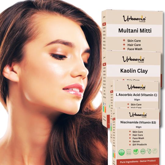 Niacinamide & Ascorbic Acid with Multani Mitti & Kaolin Clay making DIY Skincare Renewal Fusion Pack for Glowing Bright Skin