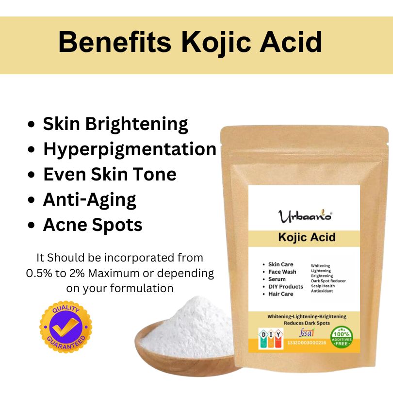 Pure Kojic Acid Powder (Urbaano Herbal®) for DIY Making Face Serum, Soap, Cream, Body Lotion & Facewash