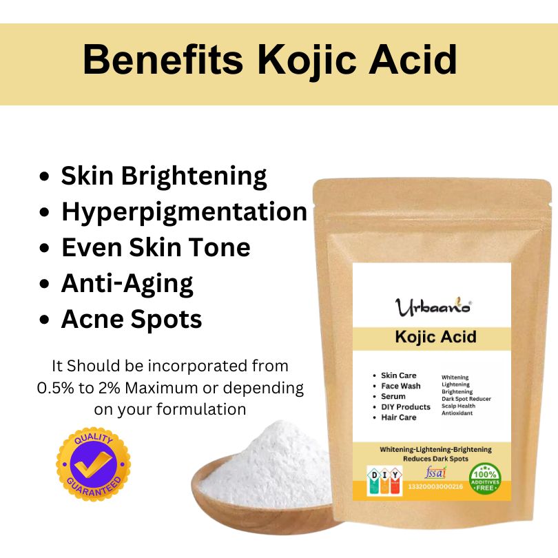 Pure Kojic Acid Powder for Skin Whitening DIY Soap, Serum, Cream - 50gm