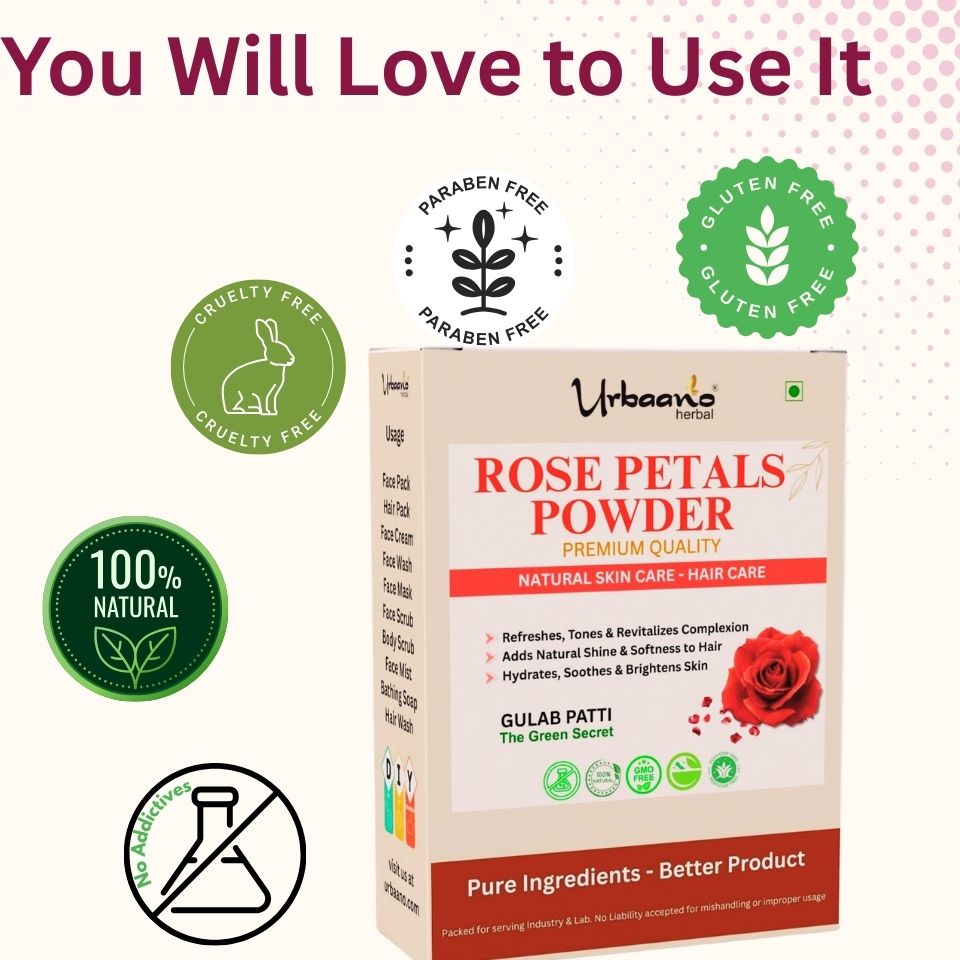Rose Petal Powder Triple Filtered Natural Pure for Skin and Hair
