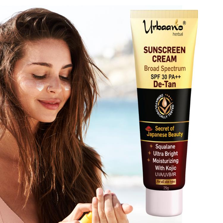urbaano herbal facial kit  sunscreen spf 30pa++, broad spectrum with olive oil, kojic for uva, uvb protection
