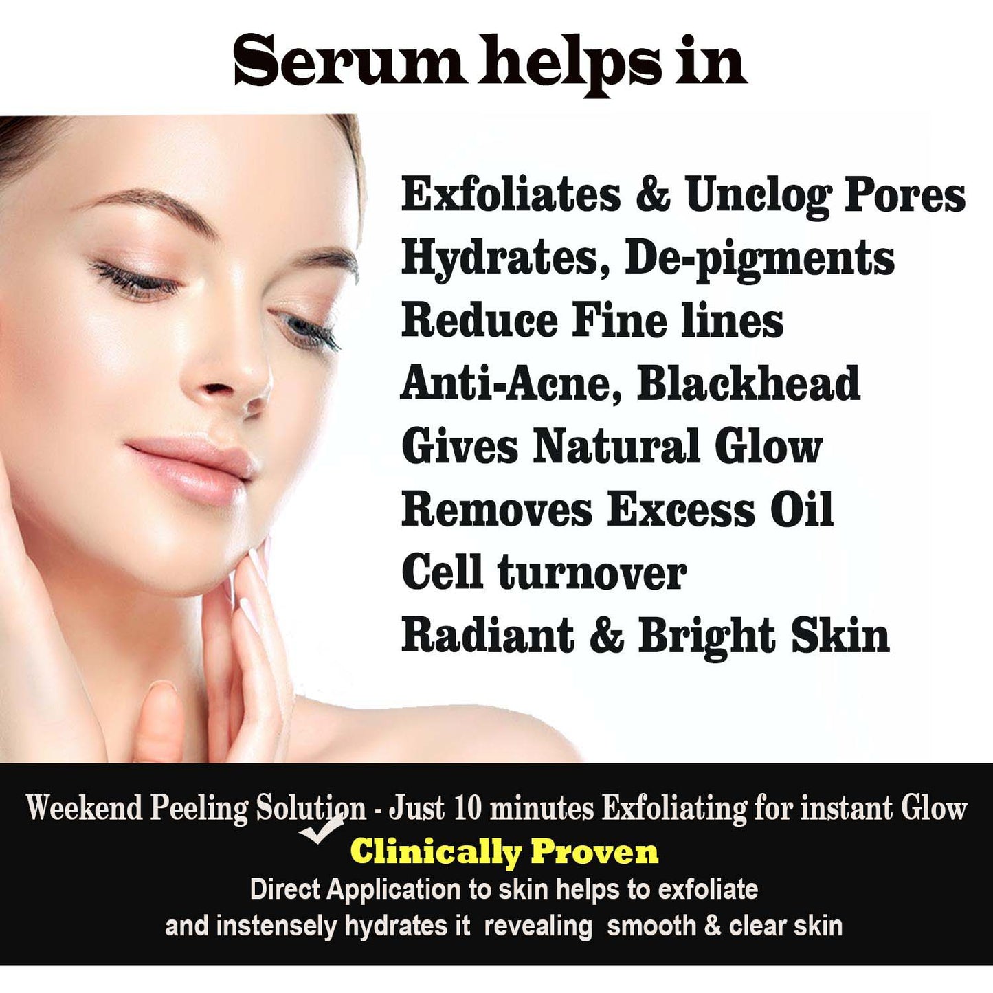 urbaano herbal aha face serum to reduce fine lines, acne, dark spots, excess oil, pigmentation